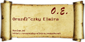 Orszáczky Elmira névjegykártya